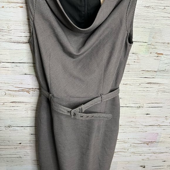 Banana republic gray dress size 10 with belt career sheath - Picture 3 of 8